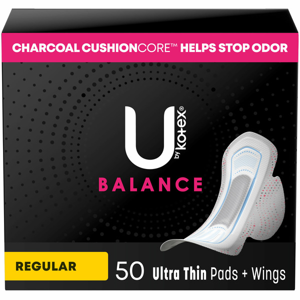 Publix U by Kotex Balance Ultra Thin Pads with Wings, Regular