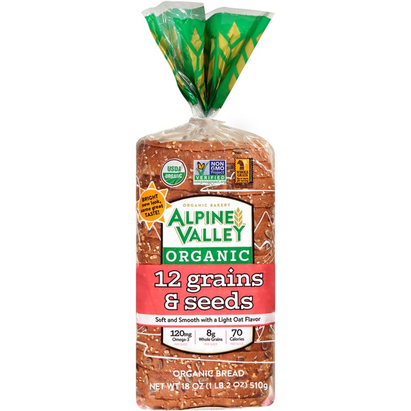 Alpine Valley Organic 12 Grains & Seeds Bread (1.13 lb) Instacart