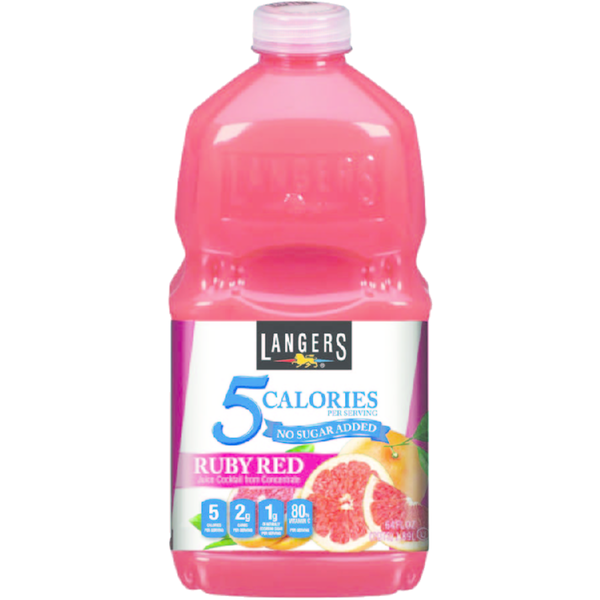 Langers Grapefruit Juice Cocktail from Concentrate, Diet Ruby Red Same ...