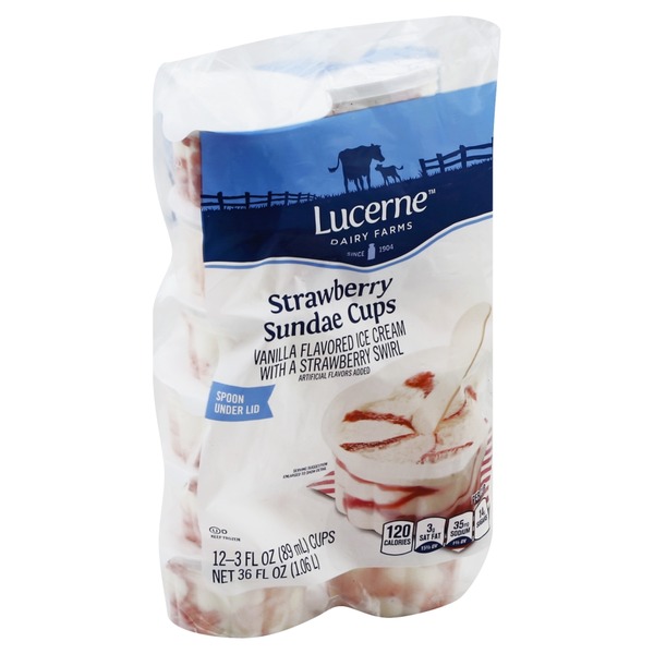 Lucerne Ice Cream Cups, Strawberry Sundae (12 each) from Randalls
