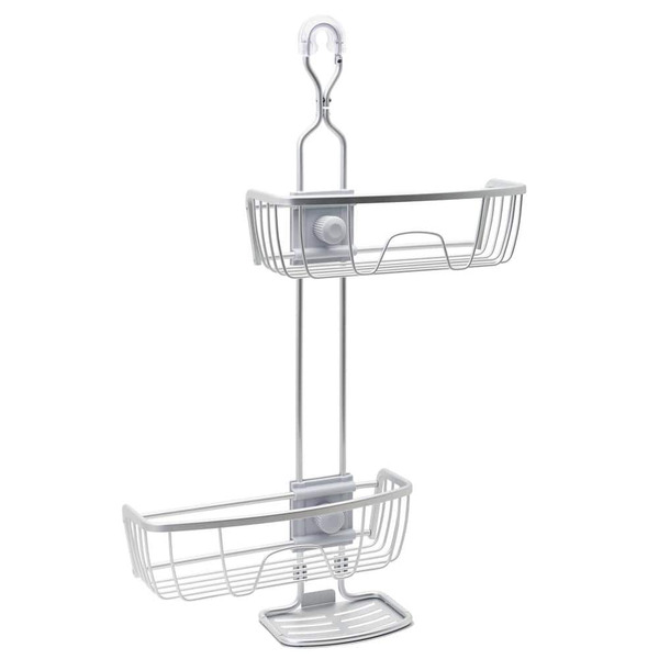 Zenna Home Neverrust Aluminum 4-way Adjustable Shower Caddy In Satin Chrome