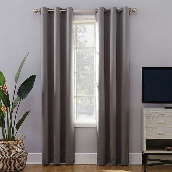 Sun Zero Extreme Norway Theater Grade 100% Blackout Curtain - Gray
