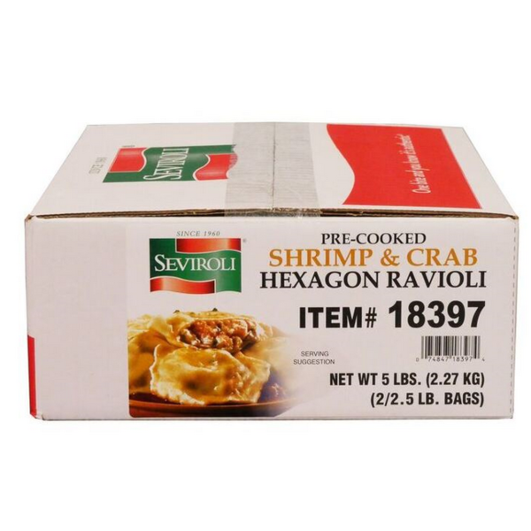 Frozen Seviroli - Shrimp & Crab Ravioli - 5 lb Bag