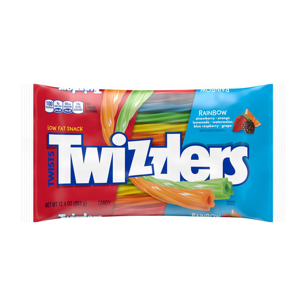 TWIZZLERS Twists Rainbow Flavored Licorice Style, Chewy Candy Bag