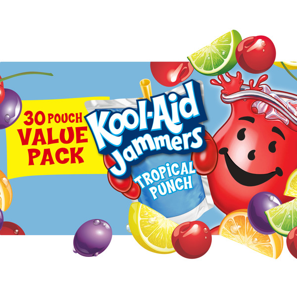 Kool-Aid Jammers Tropical Punch Flavored Kids Drink Pouches Value