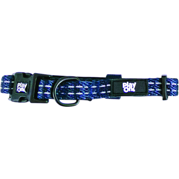 Play On Adventure Nylon Reflect Dog Collar, XS - Navy