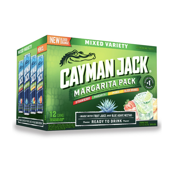 Cayman Jack Margarita Variety Pack, 12 Pack, 12 fl oz Cans, 5.8% ABV