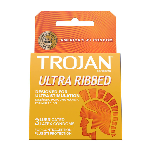 Trojan Ultra Ribbed Latex Lubricated Condoms For Men Same-Day Delivery or  Pickup | Cub