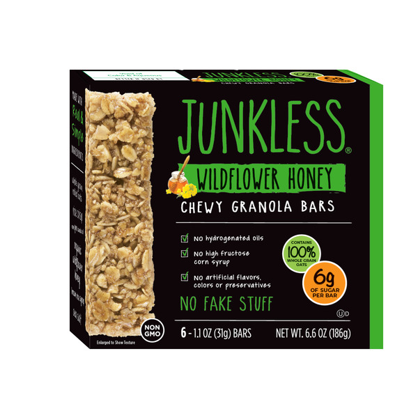 JUNKLESS Wildflower Honey Chewy Granola Bars