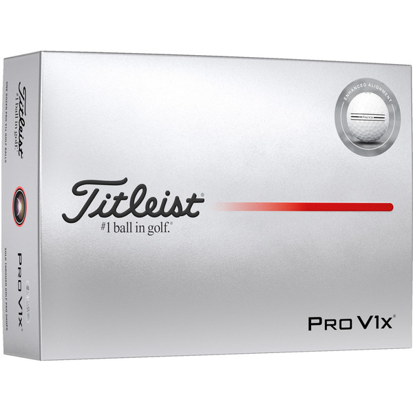 Titleist 2025 Pro V1x Enhanced Alignment Golf Balls - White
