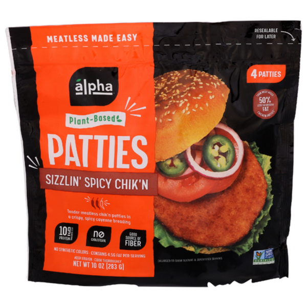 Alpha Sizzlin' Spicy Chik'n Plant Based Patties Same-Day Delivery or Pickup  | Sprouts Farmers Market