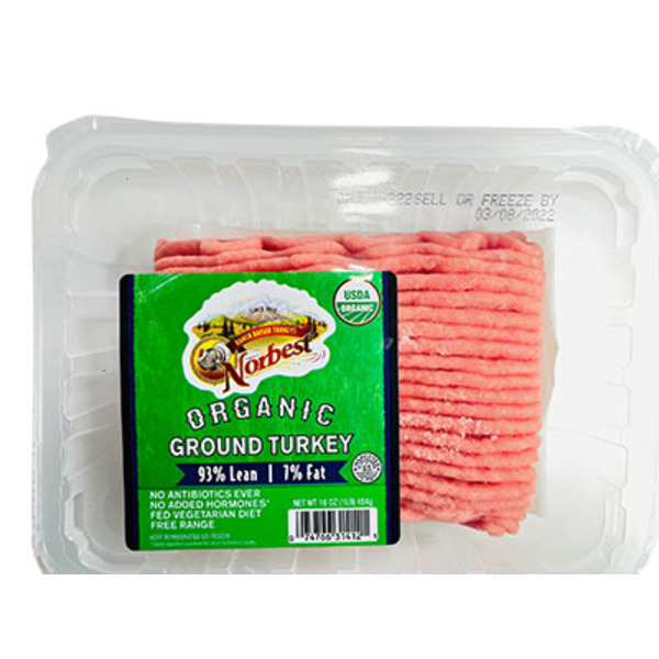 Norbest 93% Lean 1% Fat Organic Ground Turkey