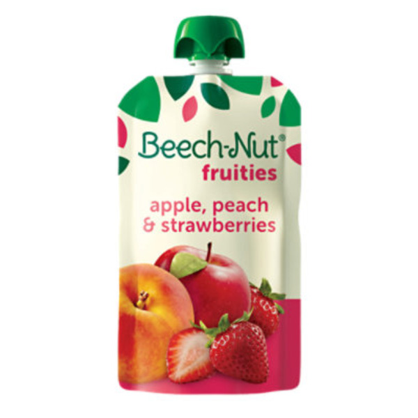 Beech-Nut Fruities Stage 2 Baby Food, Apple Peach & Strawberries, 3.5 oz Pouch