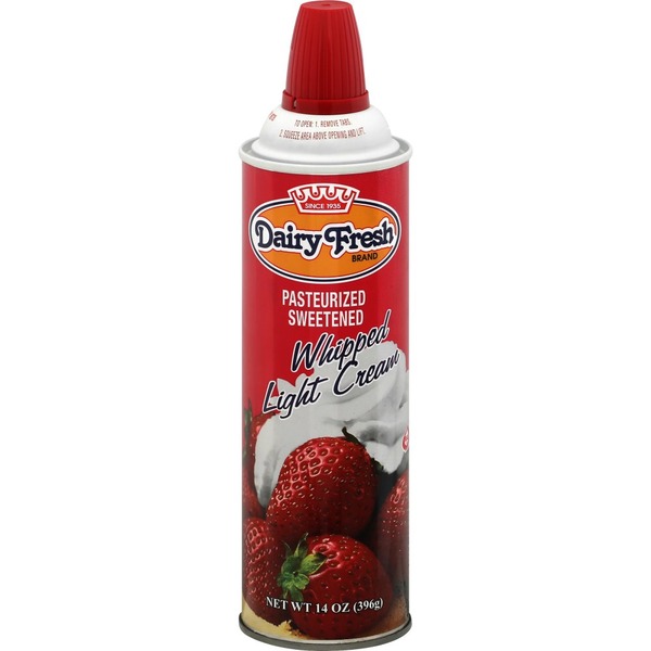 Dairy Fresh Whipped Cream, Light, Sweetened (14 oz) Instacart