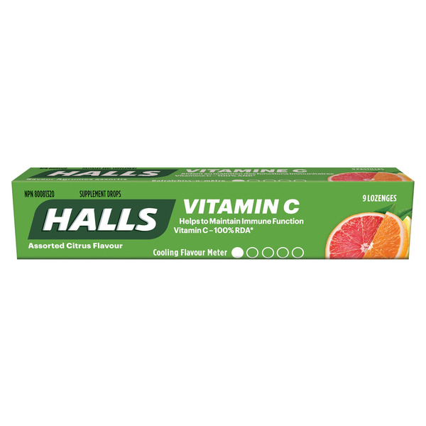 Halls Sugar Free Vitamin Supplement Drops, Assorted Citrus (Case)