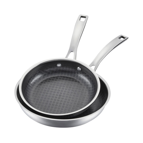 Cuisinart Fusion Plus Skillets, 18-1/4 x 10-1/4 x 3-3/4 in, 2-Piece Set - Silver