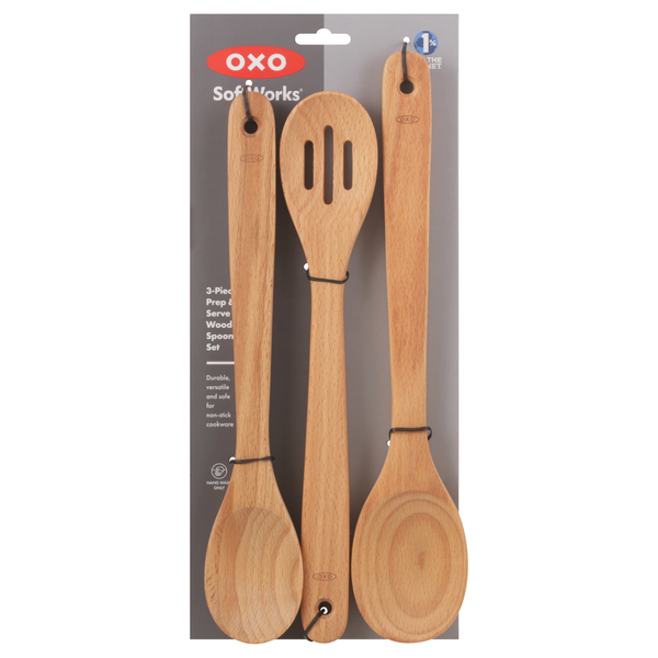 OXO Spoon Set, Wooden, 3-Piece, Prep & Serve Same-Day Delivery or