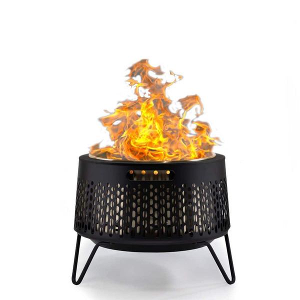 Tiki 20 In. Smokeless Wood Burning Huddle Fire Pit With Stand, Removable Ash Pan And Weather Resistant Cover