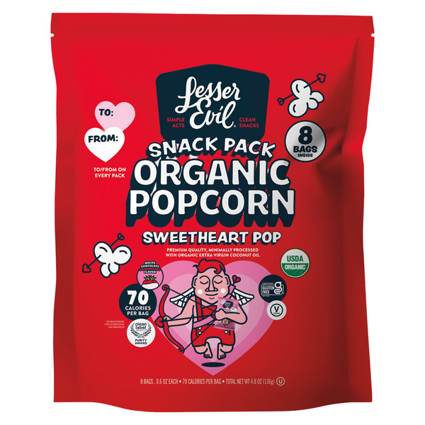 LesserEvil Sweetheart Pop Popcorn Multipack 8 count Same-Day