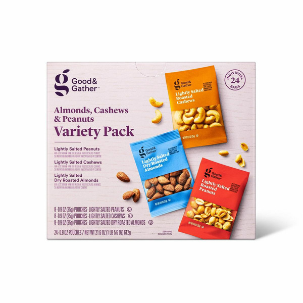 Good & Gather Almonds, Cashews and Peanuts Variety Pack - 24ct - Good & Gather™