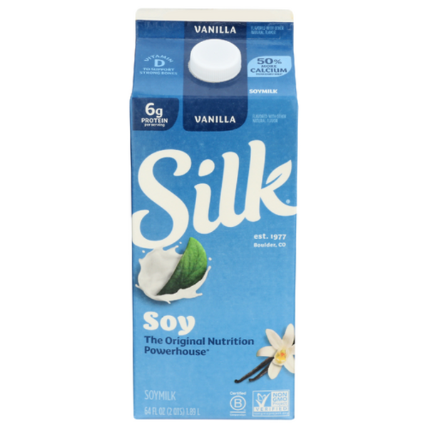 Silk Soy Milk, Vanilla, Dairy Free, Gluten Free, Vegan Milk