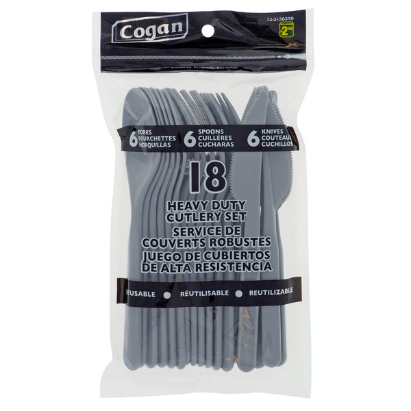 COGAN 18-Piece Reusable Cutlery Set - Forks, Spoons & Knives Same-Day ...