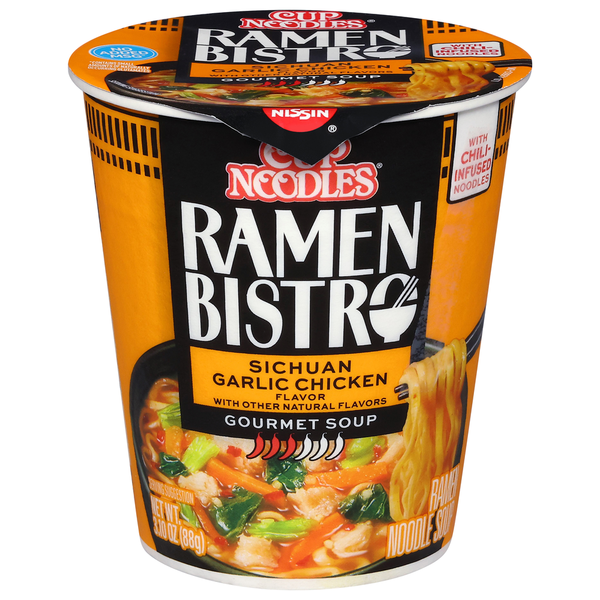 Nissin Ramen Bistro Gourmet Sichuan Garlic Chicken Ramen Noodle Soup