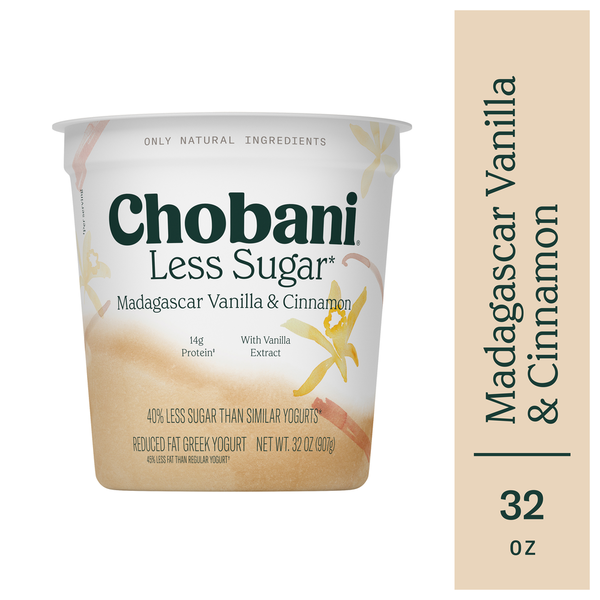 Chobani Madagascar Vanilla & Cinnamon Reduced Fat Less Sugar Greek