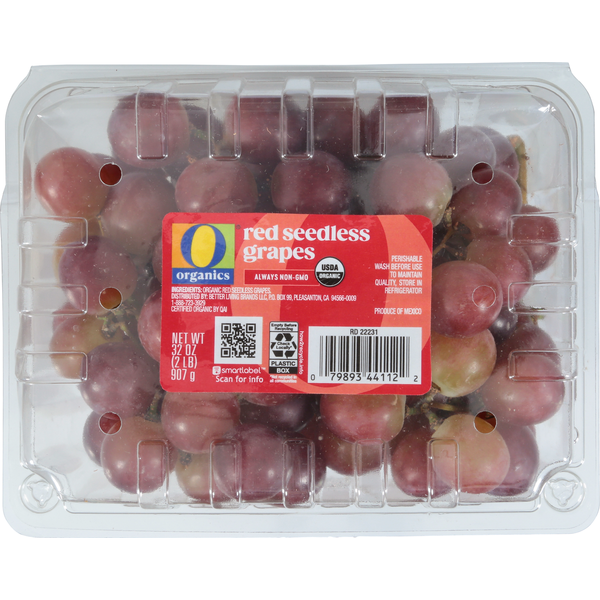 O Organics Grapes, Seedless, Red