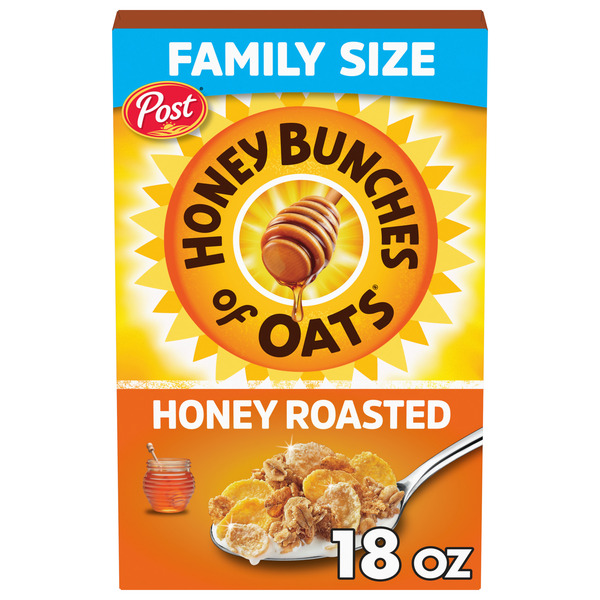 Post Honey Roasted Breakfast Cereal, Whole Grain, Family Size