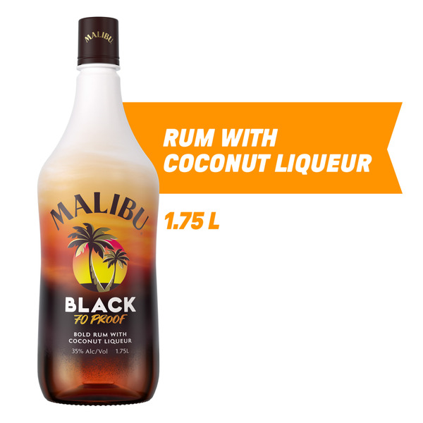 Malibu Black Rum with Coconut Flavored Liqueur Same-Day Delivery