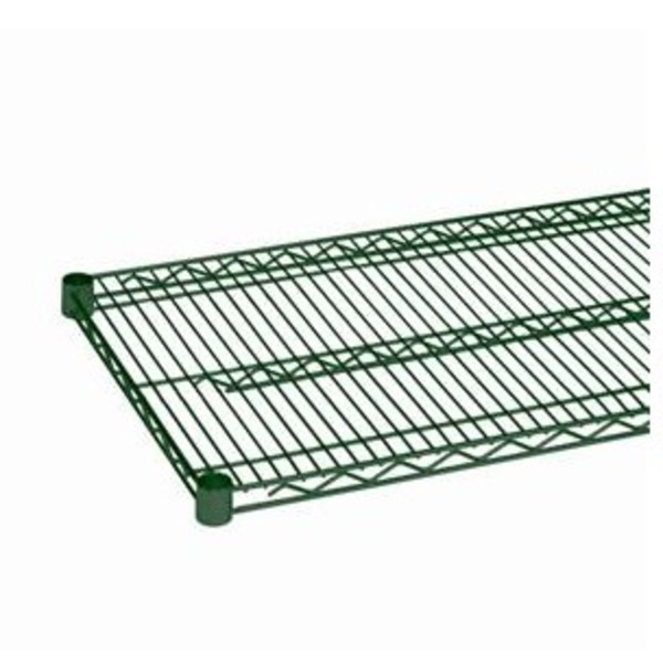 Thunder - Shelf w/ 4 Set of Sleeve Clips, Green Epoxy Coated Iron Wire, 18X48"