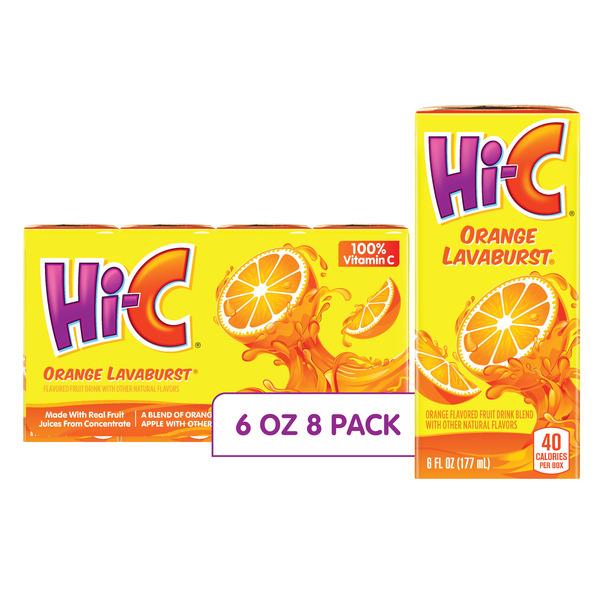 Hi-C Orange Lavaburst Juice Boxes Made With Real Fruit Juice