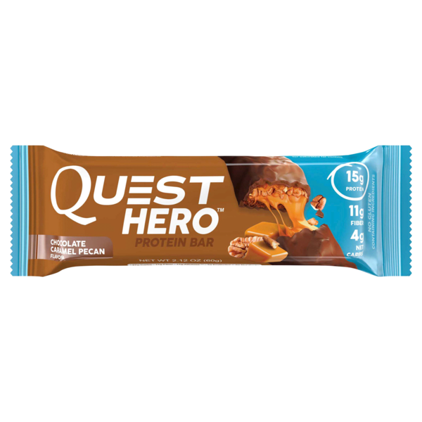 Meijer Quest Protein Bar, Hero, Chocolate Caramel Pecan Flavor, Crispy