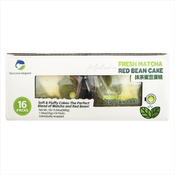 Success Import Matcha Red Bean Cake, 1.94 oz, 16-count Same-Day ...
