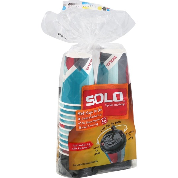 Solo Insulated Cups, with Reclosable Lid, 12 oz (22 each) Instacart