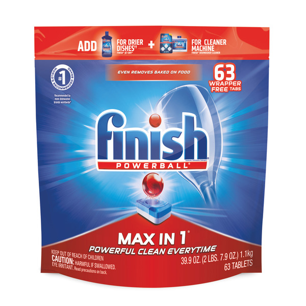 FINISH® Finish Max in 1 Powerball, 63ct, Wrapper Free