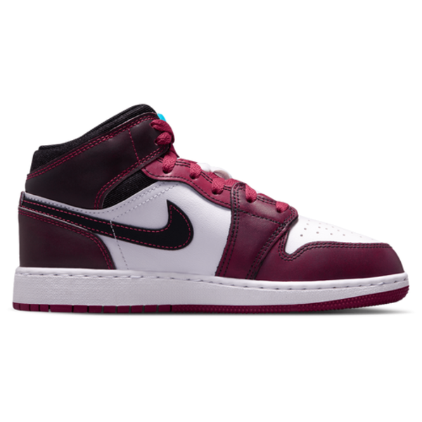 Jordan Kids' Grade School Air Jordan 1 Mid SE Basketball Shoes, Size 4.5 - Purple/Pink/White/Blue