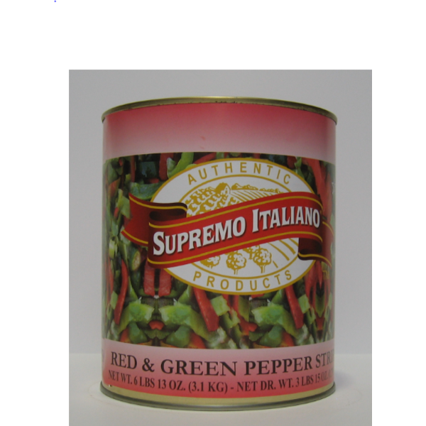 Supremo Italiano - Red & Green Pepper Strips - #10 cans