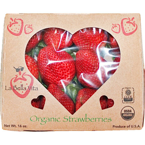La Bella Vita Organic Strawberries Heart Box Same-Day Delivery or