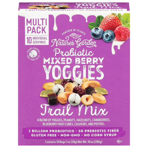 Nature's Garden Probiotic Mixed Berry Yoggies Trail Mix Multi Pack