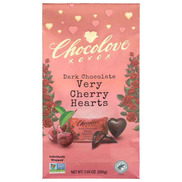 Chocolove Very Cherry Dark Chocolate Hearts Same-Day Delivery or