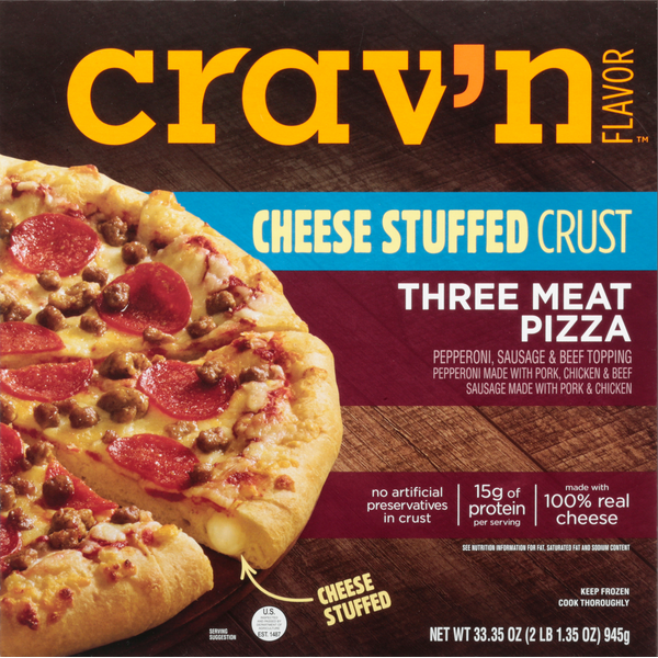 Crav'n Flavor Pizza, Cheese Stuffed Crust, Three Meat Same-Day