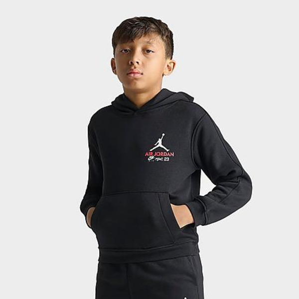 Jordan Big Kids' MJ Quality Graphic Pullover Hoodie, L - Black