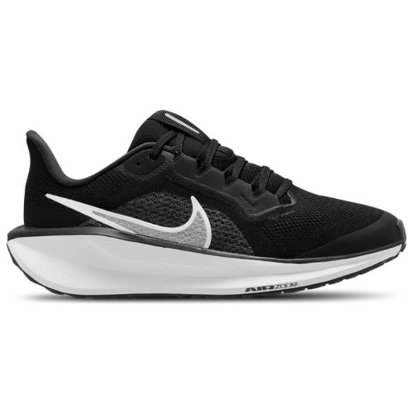 Nike Kid's Medium Width Grade School Pegasus 41 Running Shoes, Size 4 - Black & White