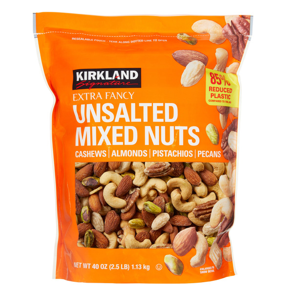 Kirkland Signature Extra Fancy Mixed Nuts, Unsalted, 40 oz Same