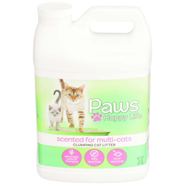 Paws Happy Life Clumping Cat Litter, Scented For Multi-Cats