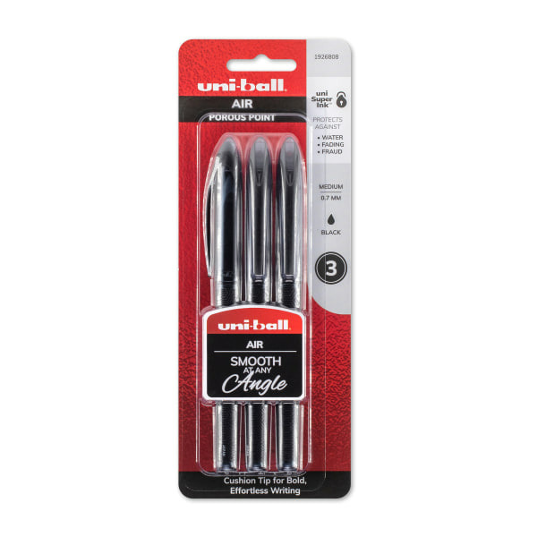 Uni-ball 1926808 Bold Point Black Ink Air Rollerball Pens