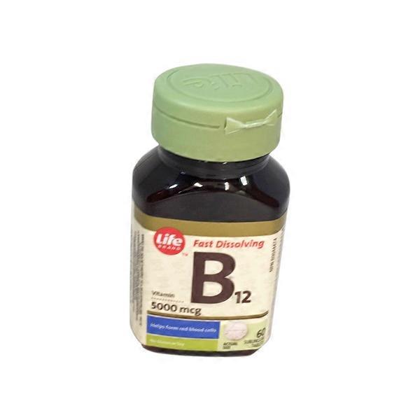 Life Brand 5000mcg Maximum Strength Sublingual B12 Tablets (60 ct