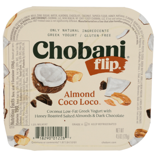 coco Chobani® Flip® Almond Coco Loco™ Chocolate Low Fat Greek Yogurt